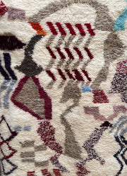 Handgeknüpfter marokkanischer Berber Teppich Weiß/Rot